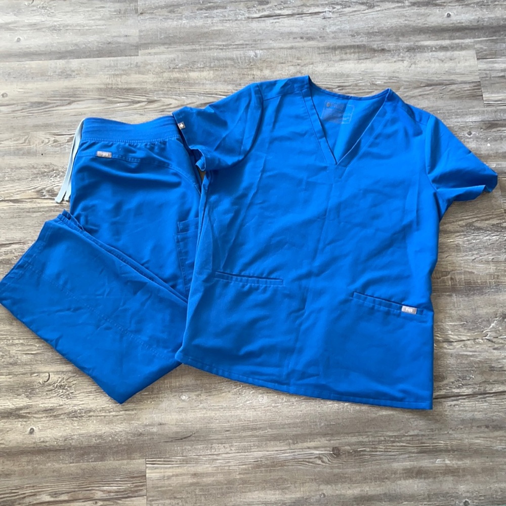 Figs Royal Blue Casma L Kade PL Scrub set
